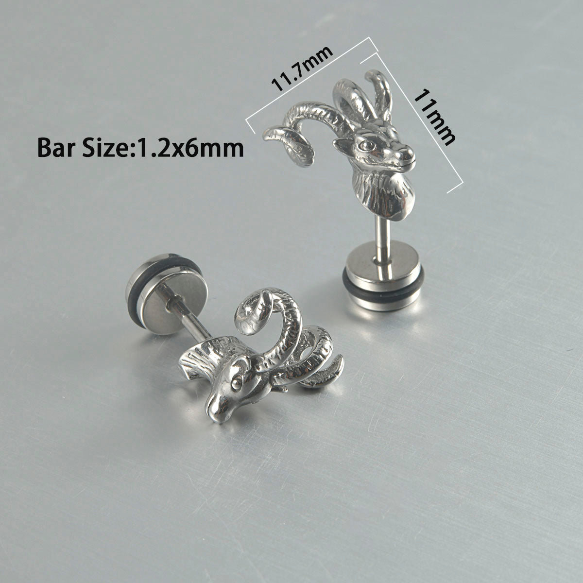 1 Piece Simple Style Rabbit Cattle Sheep Plating Stainless Steel Gold Plated Cartilage Earrings