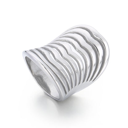 Retro Round Stainless Steel Rings