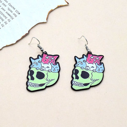 1 Pair Funny Skull Arylic