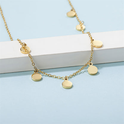 Casual Simple Style Classic Style Round Stainless Steel Titanium Steel Plating Gold Plated Necklace