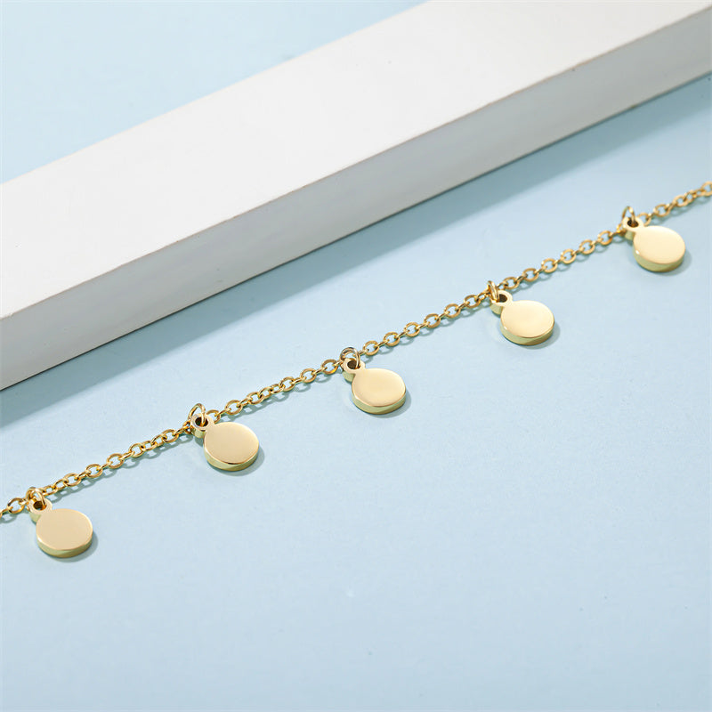 Casual Simple Style Classic Style Round Stainless Steel Titanium Steel Plating Gold Plated Necklace