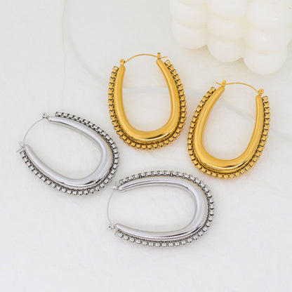 1 Pair Elegant Retro U Shape Plating Stainless Steel Earrings