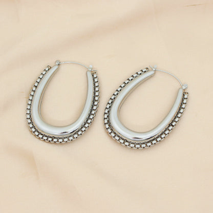 1 Pair Elegant Retro U Shape Plating Stainless Steel Earrings