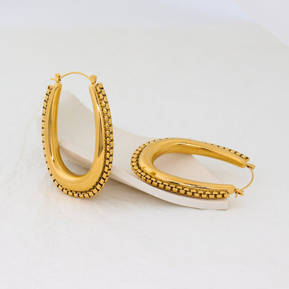 1 Pair Elegant Retro U Shape Plating Stainless Steel Earrings