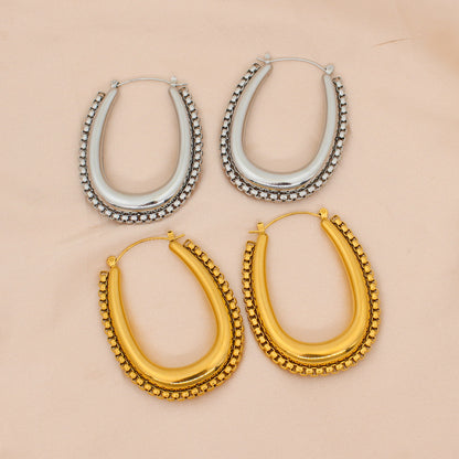 1 Pair Elegant Retro U Shape Plating Stainless Steel Earrings