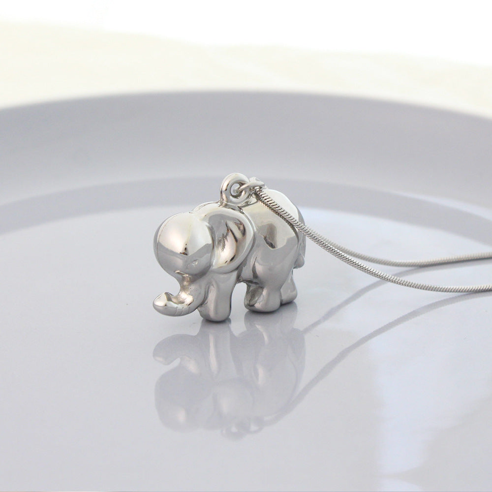 Casual Streetwear Elephant Stainless Steel Pendant Necklace