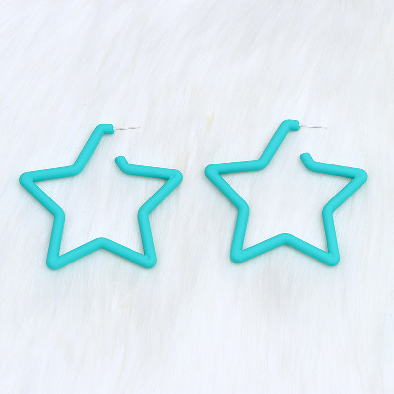 1 Pair Exaggerated Artistic Pentagram Spray Paint Arylic Earrings