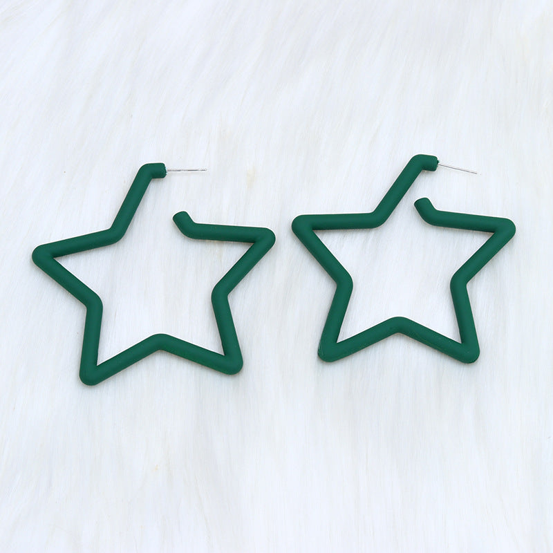 1 Pair Exaggerated Artistic Pentagram Spray Paint Arylic Earrings