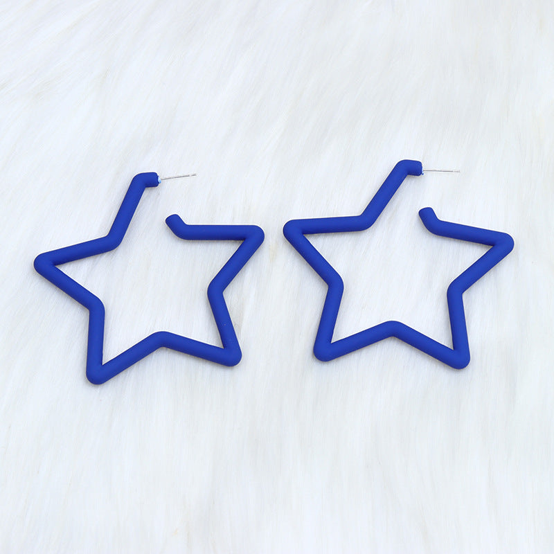 1 Pair Exaggerated Artistic Pentagram Spray Paint Arylic Earrings