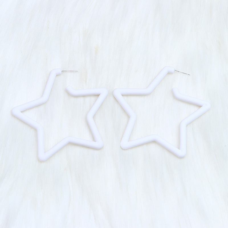 1 Pair Exaggerated Artistic Pentagram Spray Paint Arylic Earrings