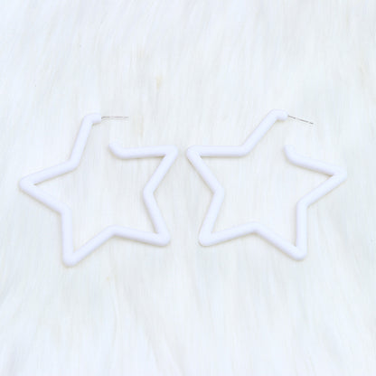 1 Pair Exaggerated Artistic Pentagram Spray Paint Arylic Earrings