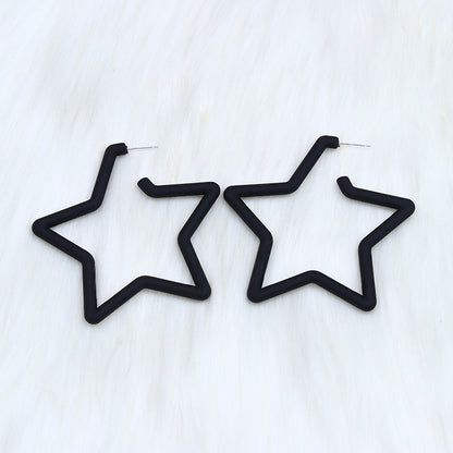 1 Pair Exaggerated Artistic Pentagram Spray Paint Arylic Earrings