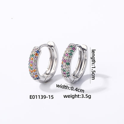 1 Pair Casual Modern Style Round Inlay Copper Zircon Earrings