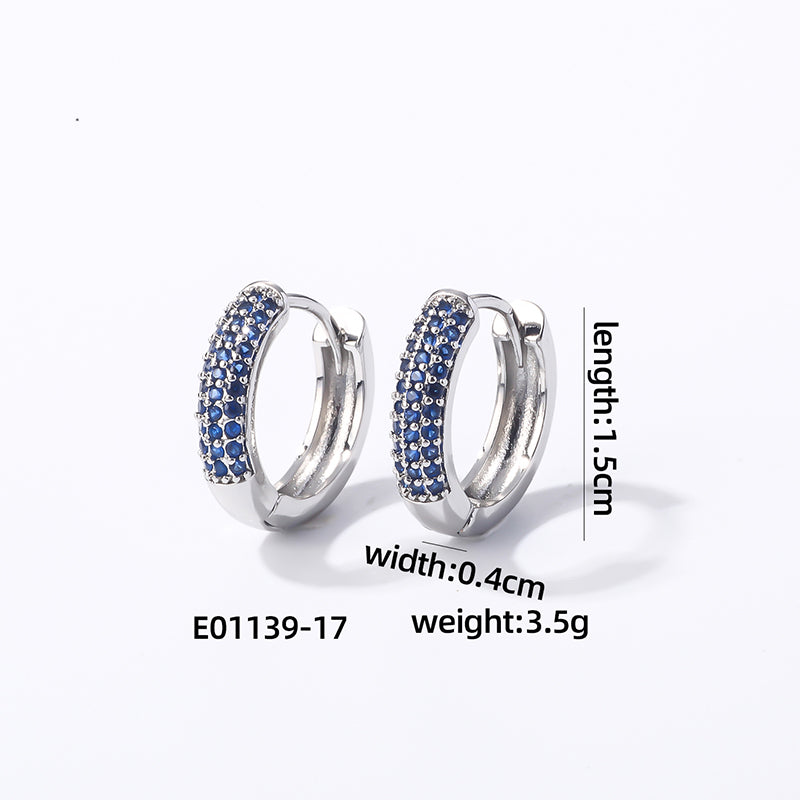 1 Pair Casual Modern Style Round Inlay Copper Zircon Earrings