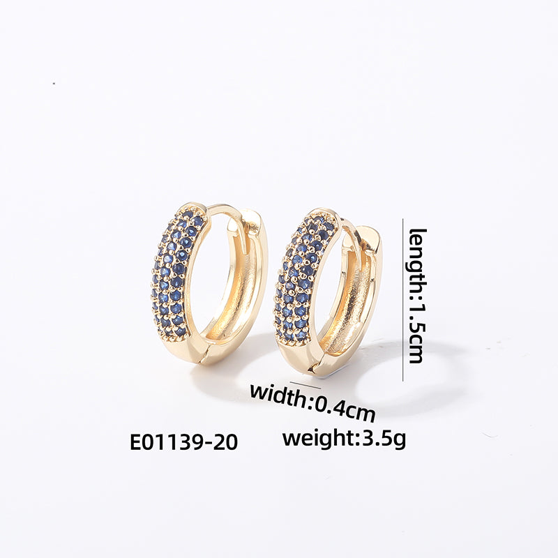 1 Pair Casual Modern Style Round Inlay Copper Zircon Earrings