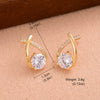 1 Pair Ig Style Simple Style Cross Shape Round Plating Inlay Copper Zircon 14k Gold Plated Ear Studs