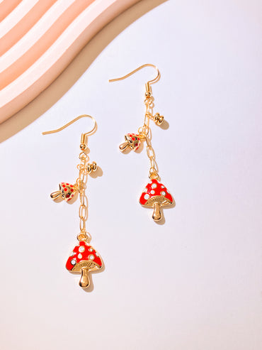 Wholesale Jewelry Cute Ethnic Style Mushroom Alloy Plating Earrings Necklace
