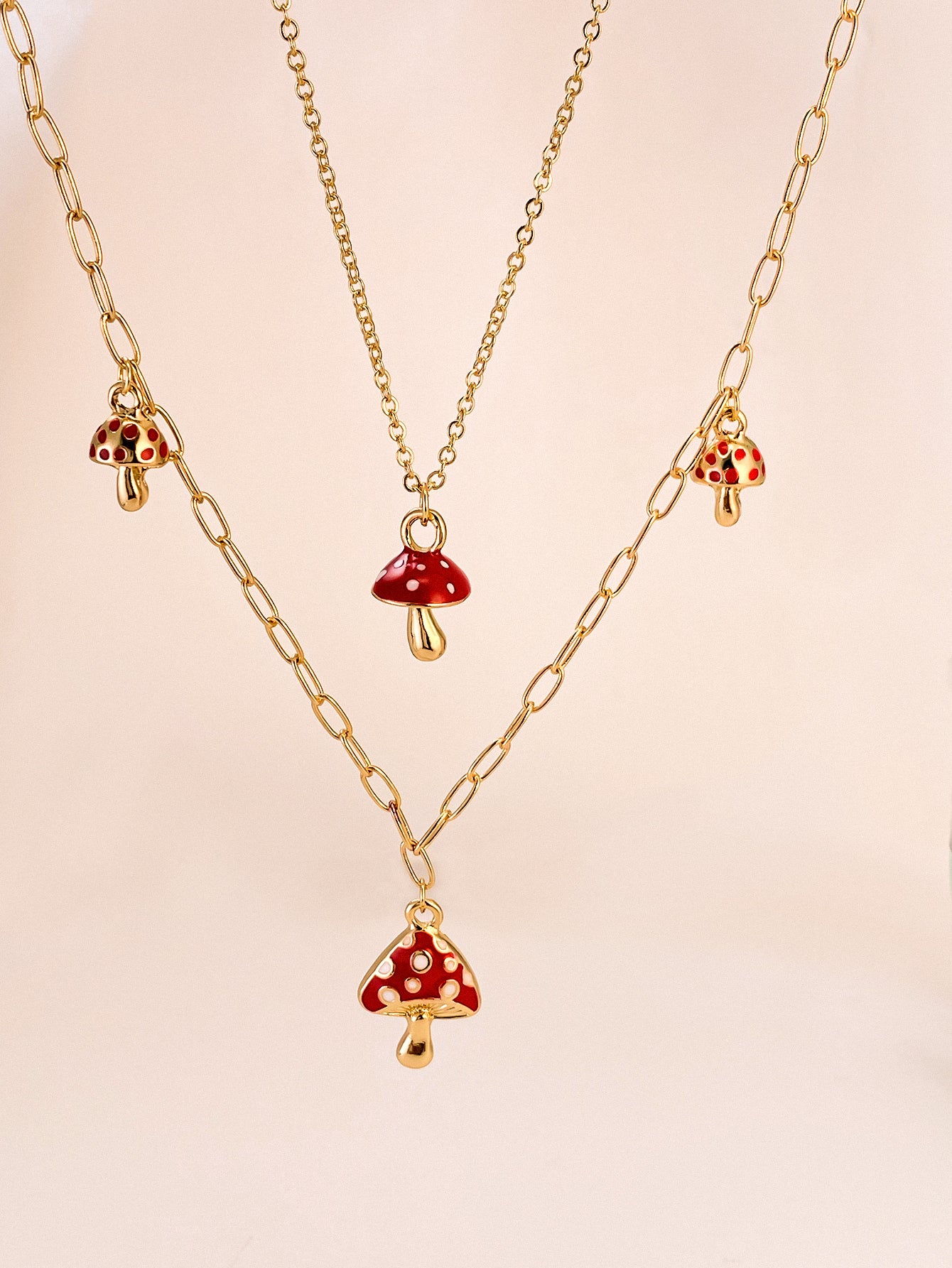 Wholesale Jewelry Cute Ethnic Style Mushroom Alloy Plating Earrings Necklace