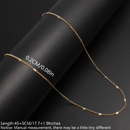 Simple Style Solid Color Stainless Steel Gold Plated Necklace