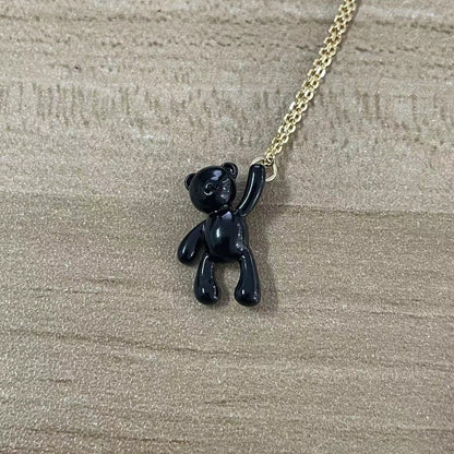 Elegant Luxurious Classic Style Animal Bear Copper 14k Gold Plated Pendant Necklace In Bulk