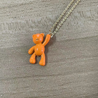 Elegant Luxurious Classic Style Animal Bear Copper 14k Gold Plated Pendant Necklace In Bulk