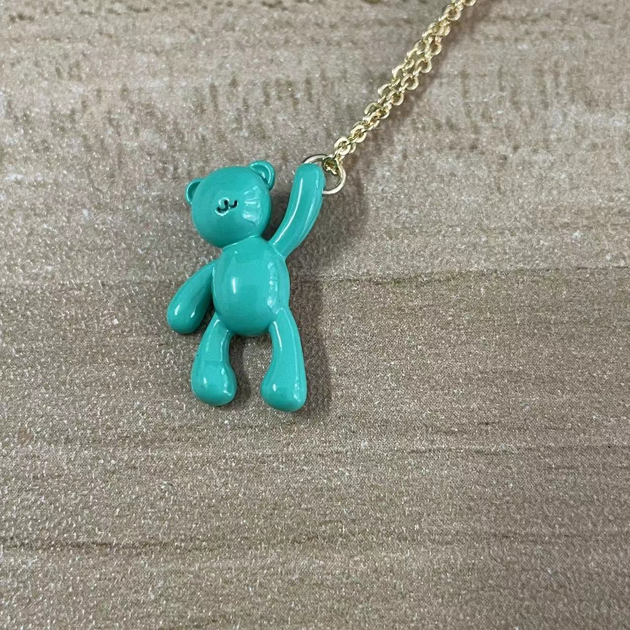 Elegant Luxurious Classic Style Animal Bear Copper 14k Gold Plated Pendant Necklace In Bulk