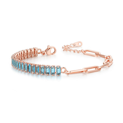 Lady Solid Color Copper Plating Inlay Zircon Gold Plated Bracelets