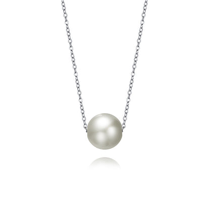 Simple Style Classic Style Solid Color Stainless Steel Freshwater Pearl Polishing Necklace