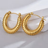 1 Pair Simple Style Solid Color Plating Stainless Steel 18k Gold Plated Earrings