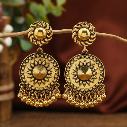 1 Pair Ethnic Style Solid Color Plating Alloy Drop Earrings