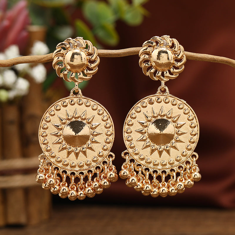 1 Pair Ethnic Style Solid Color Plating Alloy Drop Earrings