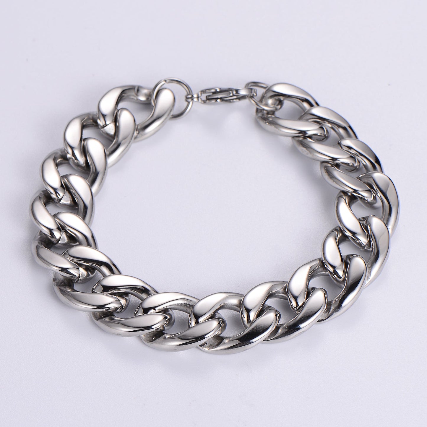 Hip-hop Rock Solid Color Stainless Steel Polishing Chain 18k Gold Plated Men's Bracelets