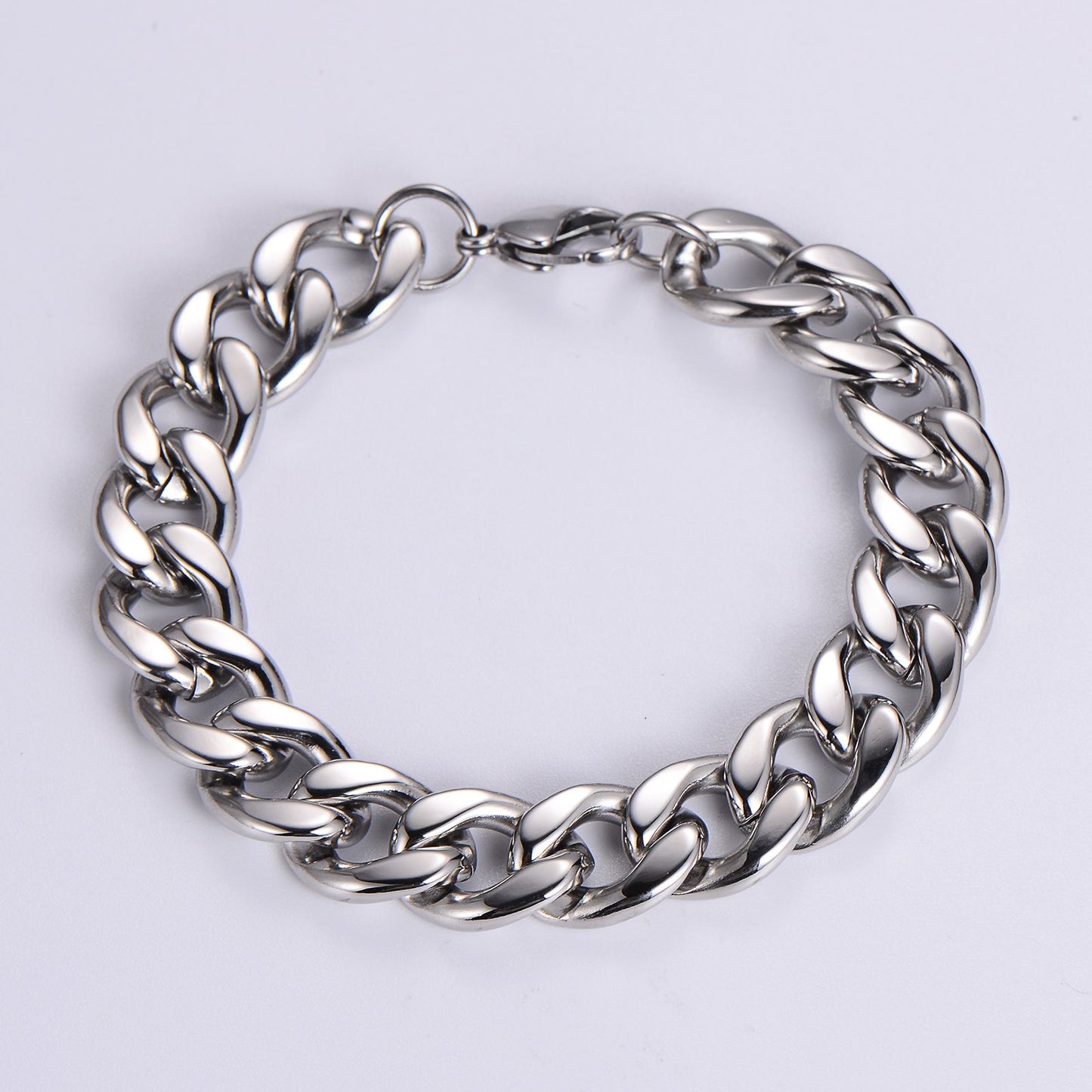 Hip-hop Rock Solid Color Stainless Steel Polishing Chain 18k Gold Plated Men's Bracelets