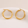 1 Pair Retro Round Plating Stainless Steel 18k Gold Plated Hoop Earrings