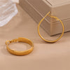 1 Pair Retro Simple Style C Shape Round Plating Stainless Steel 18k Gold Plated Hoop Earrings