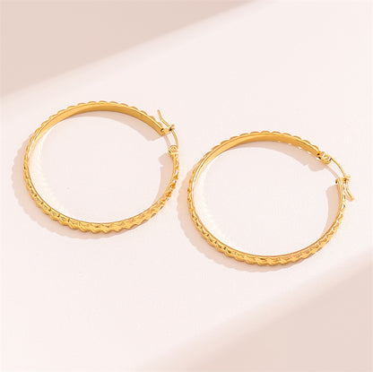 1 Pair Retro Simple Style C Shape Round Plating Stainless Steel 18k Gold Plated Hoop Earrings