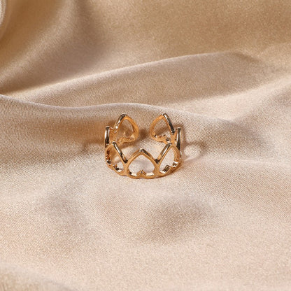 Simple Style Solid Color Alloy Plating Gold Plated Women'S Open Rings