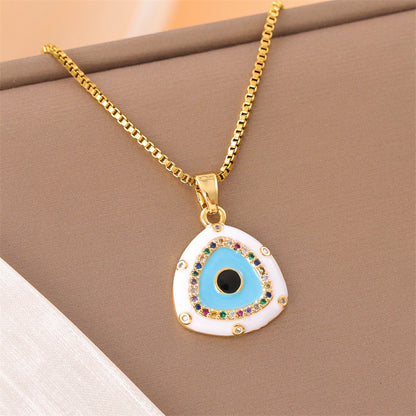 Elegant Simple Style Streetwear Heart Shape Flower Butterfly Stainless Steel Titanium Steel Plating Inlay Zircon 18k Gold Plated Pendant Necklace