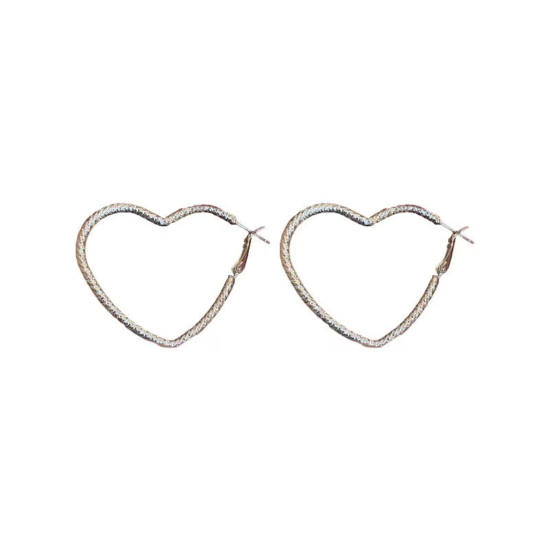 1 Pair Elegant Heart Shape Plating Alloy 24k Gold Plated Earrings