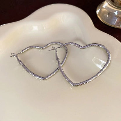 1 Pair Elegant Heart Shape Plating Alloy 24k Gold Plated Earrings