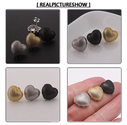 1 Pair Basic Simple Style Commute Heart Shape Plating Copper White Gold Plated Gold Plated Ear Studs