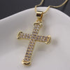 Ig Style Hip-hop Cool Style Cross Copper Gold Plated Zircon Pendant Necklace In Bulk