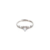 Sweet Heart Shape Copper Inlay Zircon Open Rings