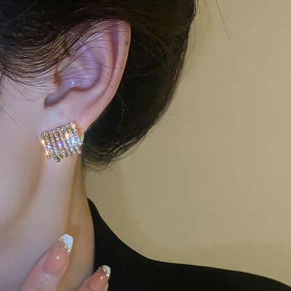 1 Pair Commute Pearl Irregular Plating Inlay Alloy Artificial Rhinestones Gold Plated Ear Studs