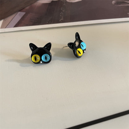 Lady Simple Style Cat Titanium Steel Plating Rings Earrings Necklace