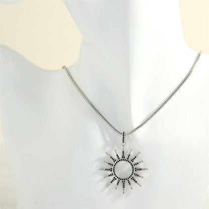 Simple Style Shiny Sun Copper 18k Gold Plated Zircon Pendant Necklace In Bulk