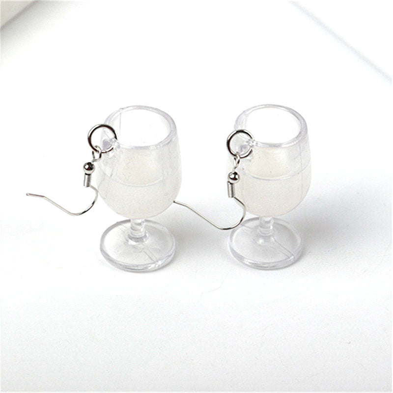 1 Pair Vacation Wine Glass Arylic Drop Earrings