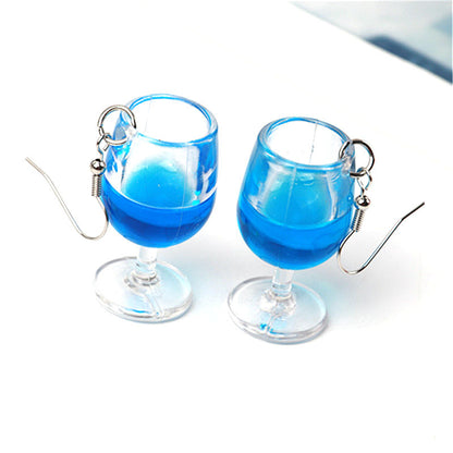 1 Pair Vacation Wine Glass Arylic Drop Earrings