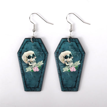 1 Pair Funny Skull Arylic Drop Earrings