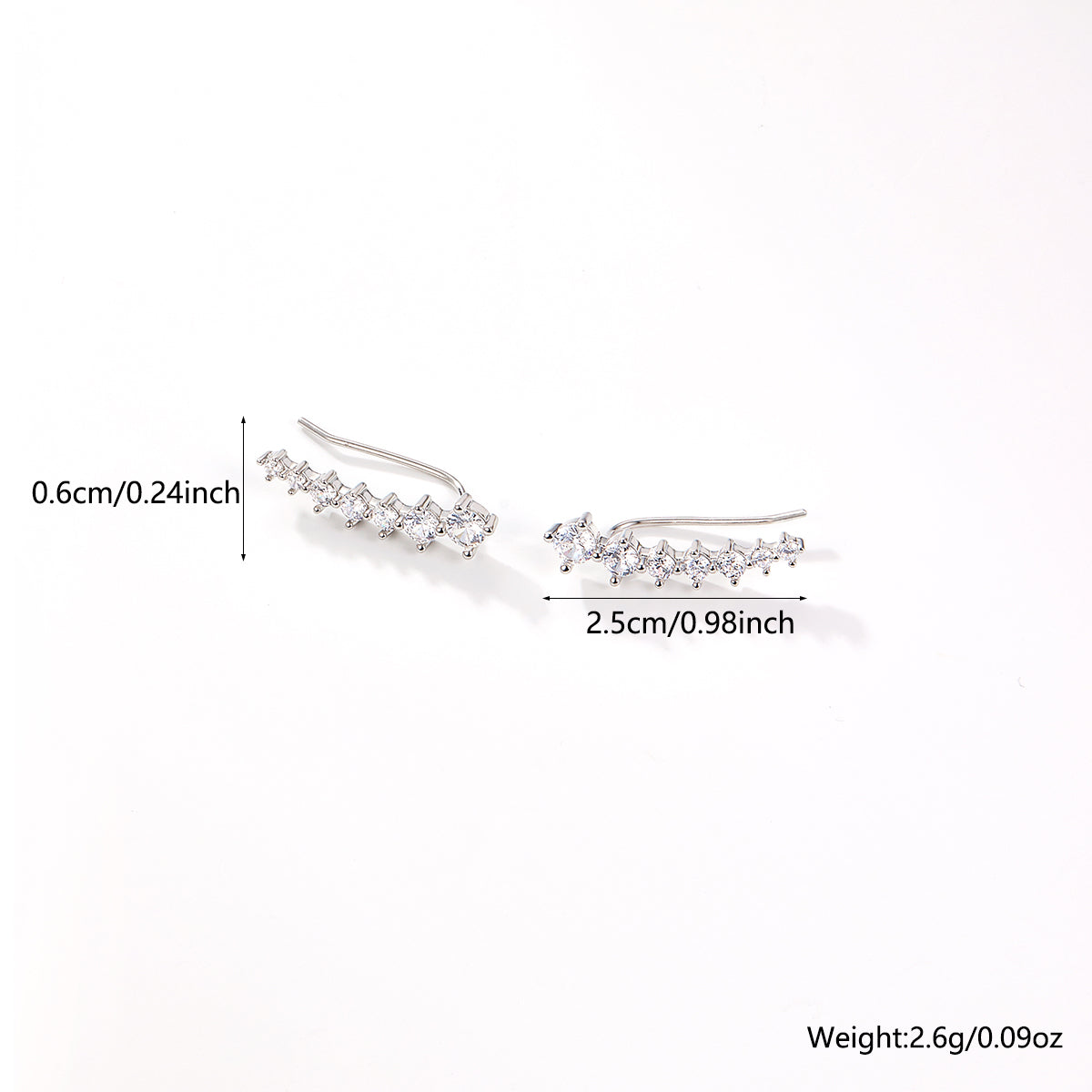 1 Pair Simple Style Rhombus Plating Inlay Sterling Silver Zircon White Gold Plated Ear Studs